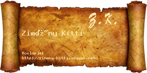 Zimány Kitti névjegykártya